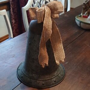 Rustic Burlap Ribbon Bell Decoration